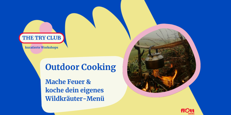 Kochevent im Freien: Outdoor-Cooking-Workshop in Düsseldorf mit Feuermachen und Wildkräuter-Menü selbst kochen